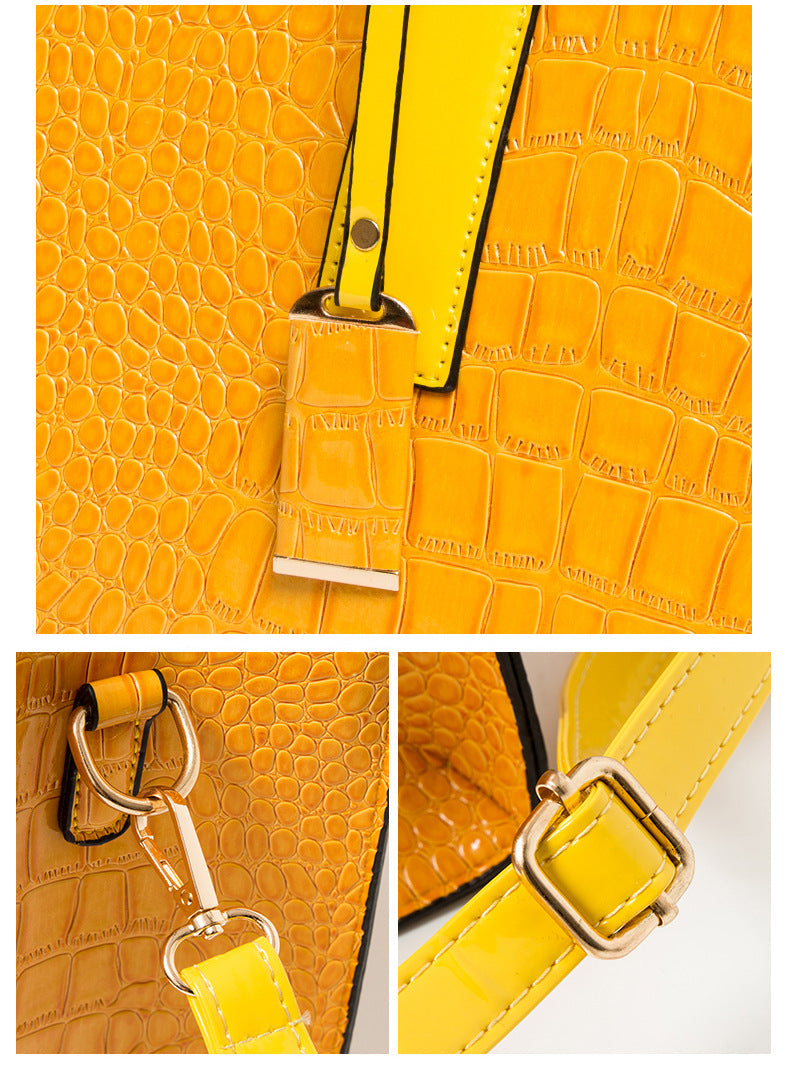 Large Fashion Large Capacity One Shoulder Portable Diagonal Bag Stone Texture Three-Piece Bag 33