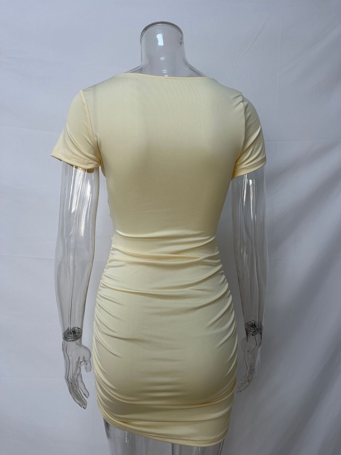 Women Summer Sexy V-Neck Short Sleeve Bodycon Dress 21