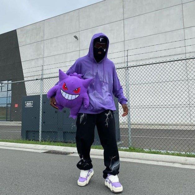 Men's and Women Loose Zipper Pentagram Loose Hoodies 5