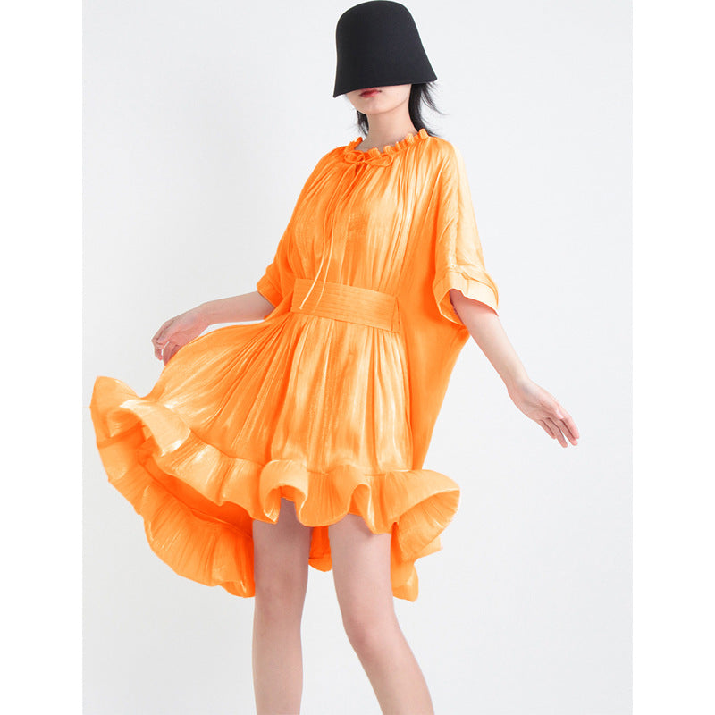 Summer Round Neck Ruffle Tie-Waist Party Cocktail Dress 7