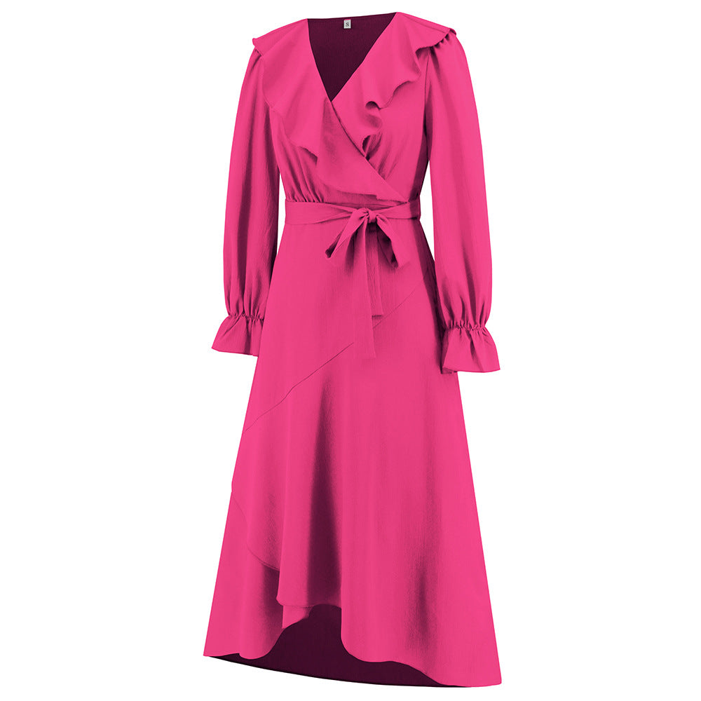 Women ruffled irregular dress 20