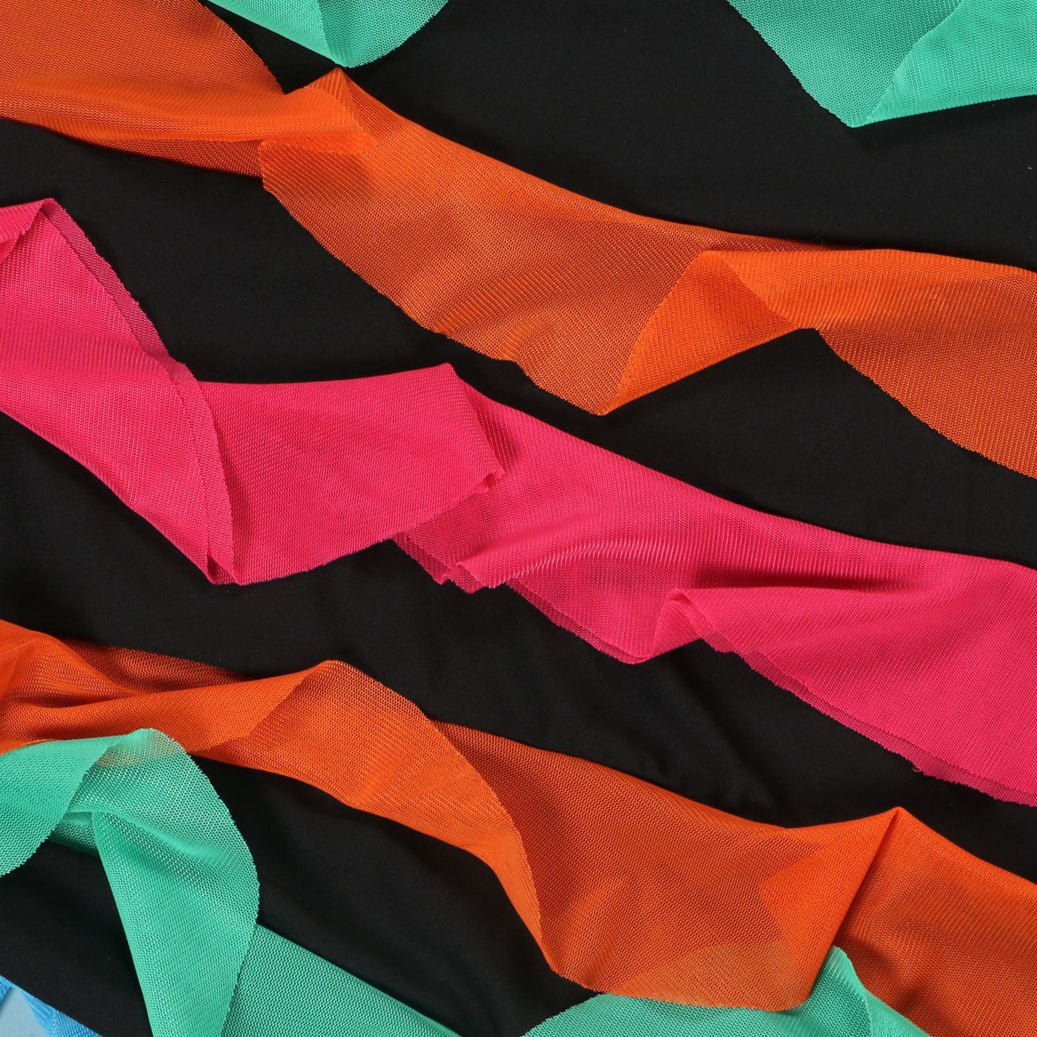 Women Contrasting Ruffles Line Irregular Mini Dress 63