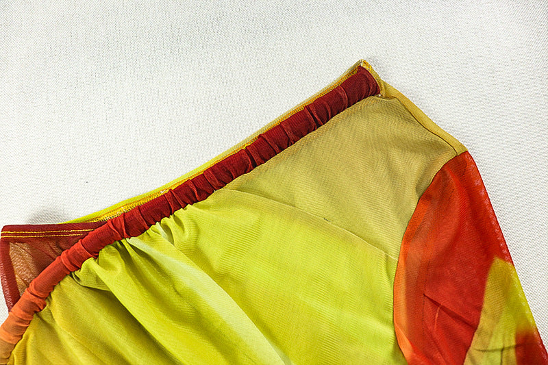 Women's pleated color matching slit slim irregular Slash Shoulder one-shoulder long sleeve fashion dress 10