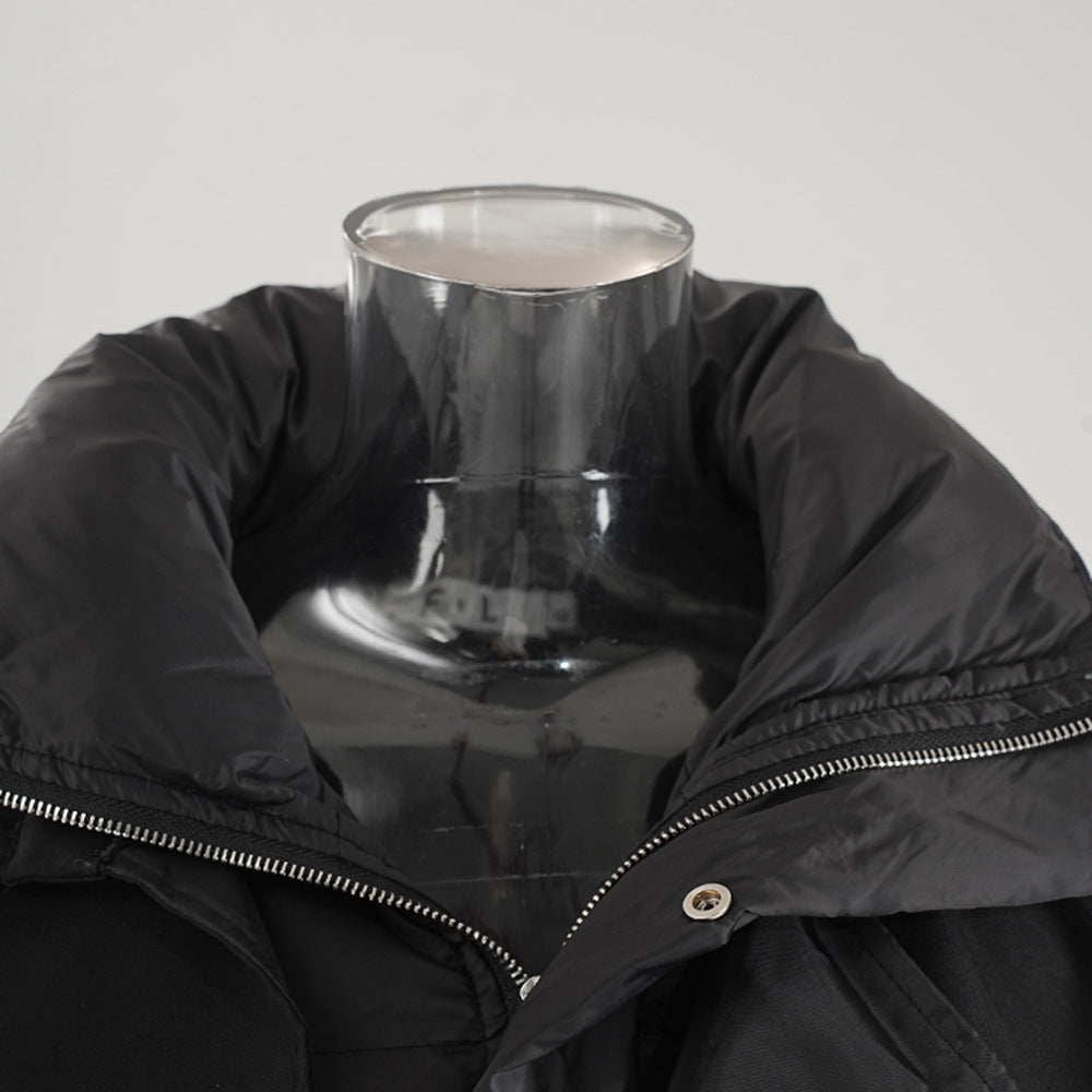 Winter Belt Slim Waist Patchwork Puffy Coat 7