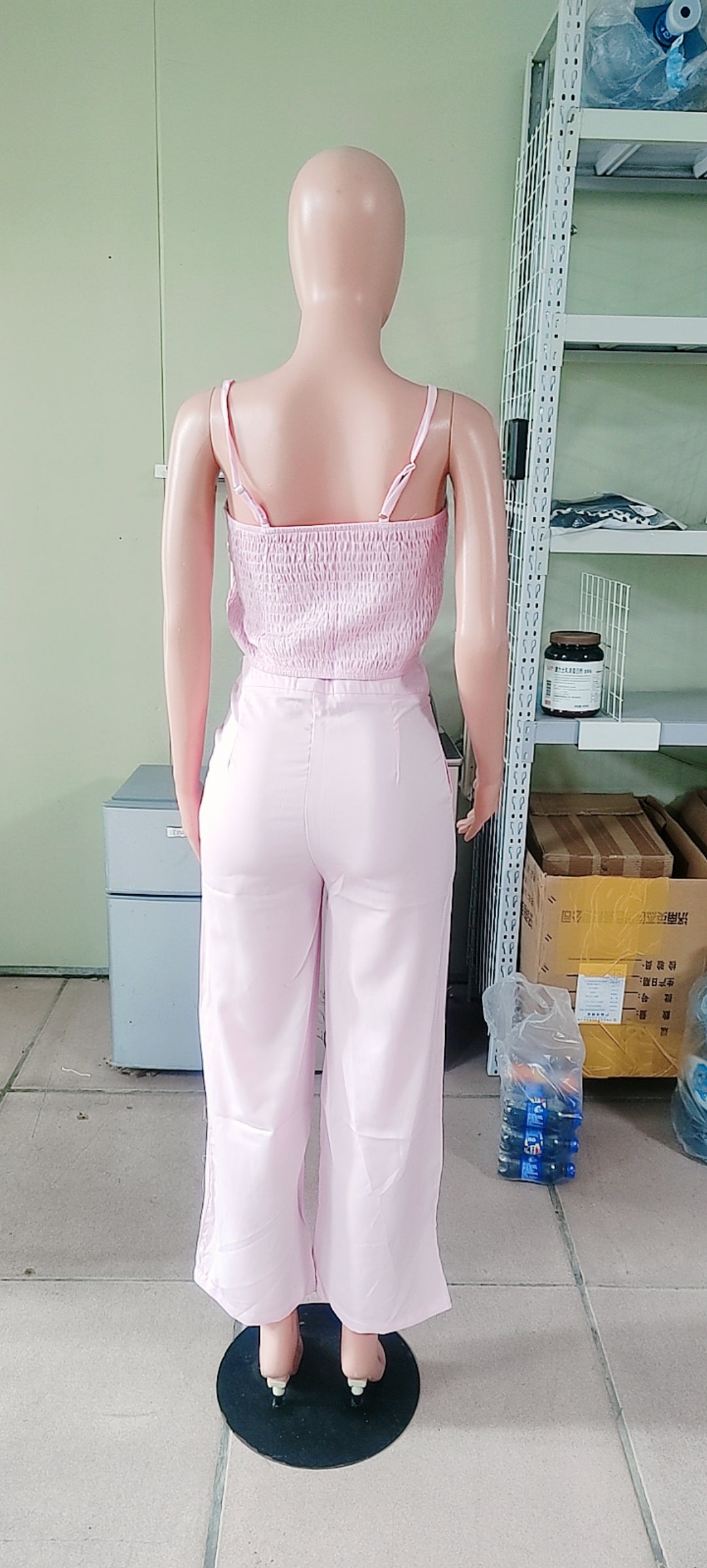 Women Contrast Color Patchwork Top and Pant Casual Two-Piece Set 11