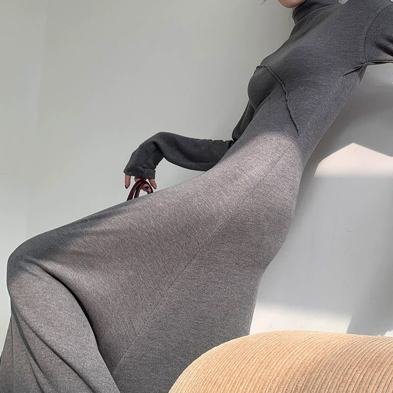 Women's Autumn And Winter Irregular Chic Slim Fit Chic Slim Style Basic Long Knitting Dress 6