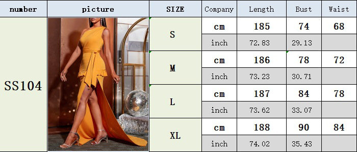 Sexy Design One Shoulder Chic Elegant Solid Color Women evening Dress 11