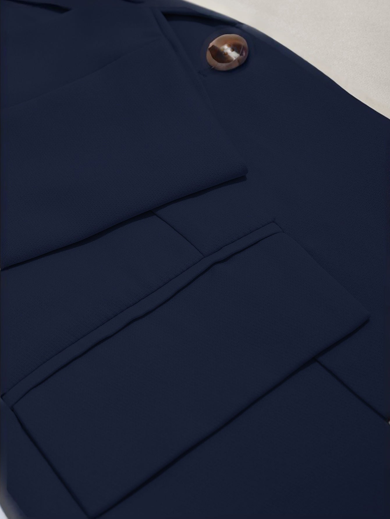 Women Solid Turndown Collar Elegant Career Button Casual Blazer 36