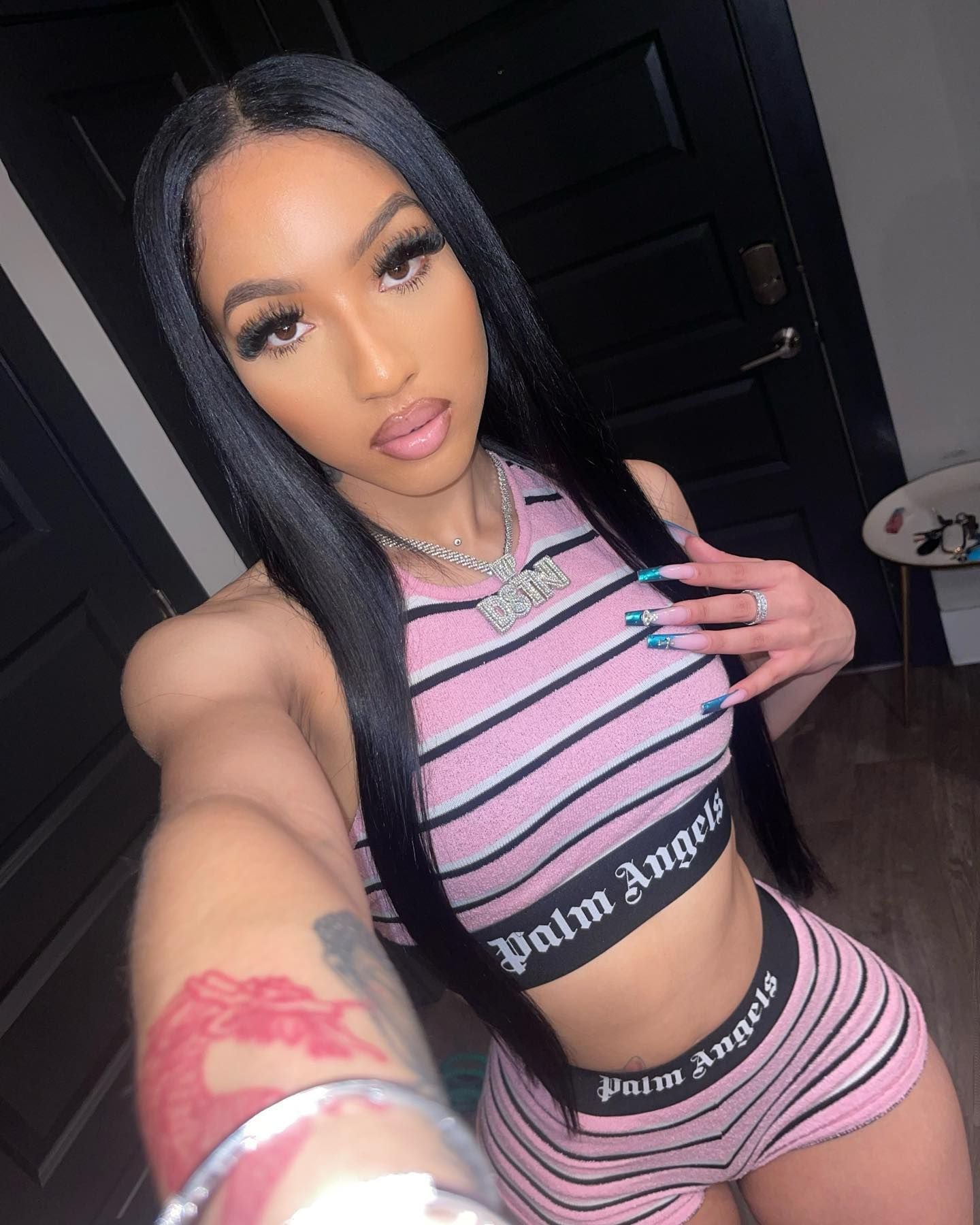 Women Summer Stripe Print Crop Tank Top and Shorts Two-Piece Set 7