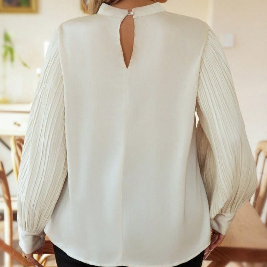 Solid Color Long Sleeve Plus Size Women's Tops 5