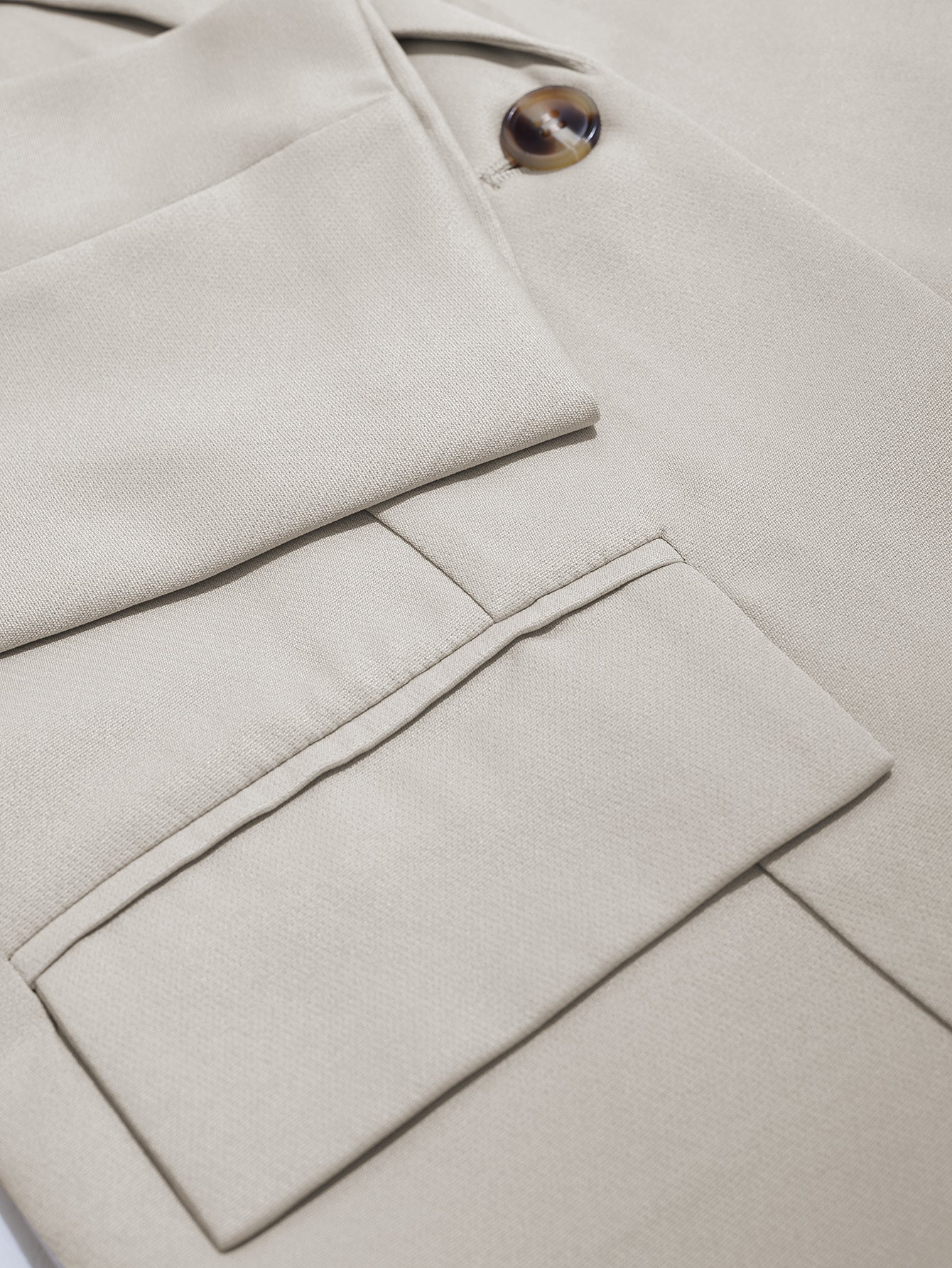 Women Solid Turndown Collar Elegant Career Button Casual Blazer 20