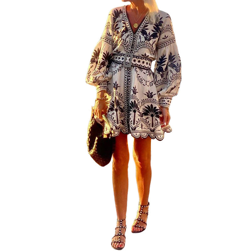 Women Autumn Printed Beach Dress 6