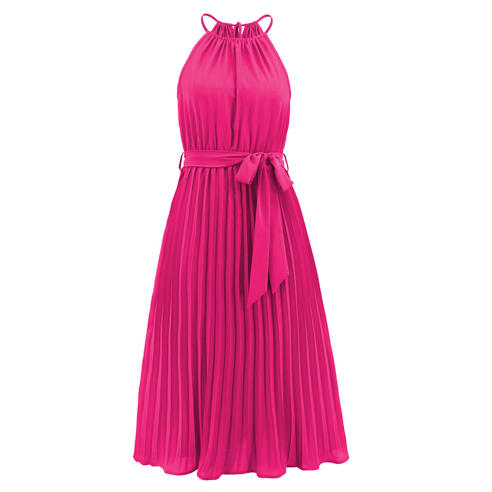 Women Summer Sexy Sleeveless Pleated Skirt 11