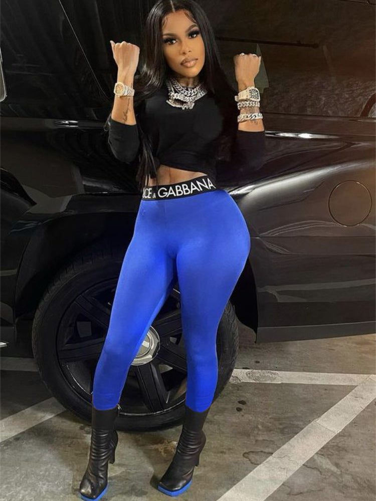 Sports Yoga Stretch Fashion Print Casual Ladies Tight Pants 8