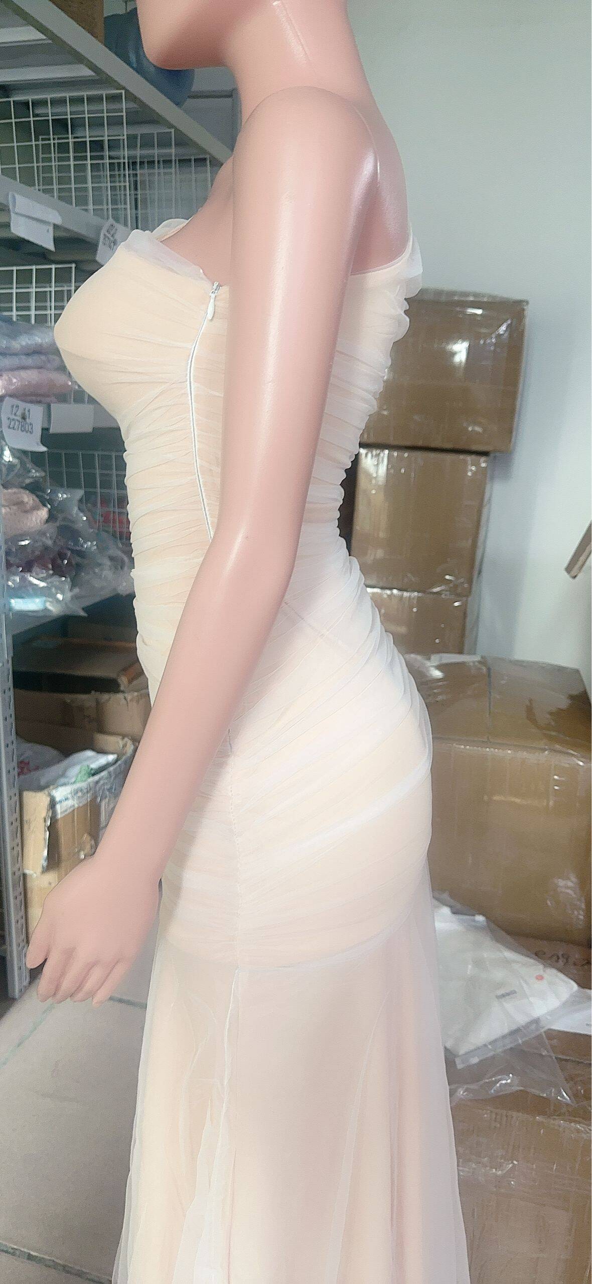 Sexy Fashion Slash Shoulder Ruch Mesh Formal Party Dress 10