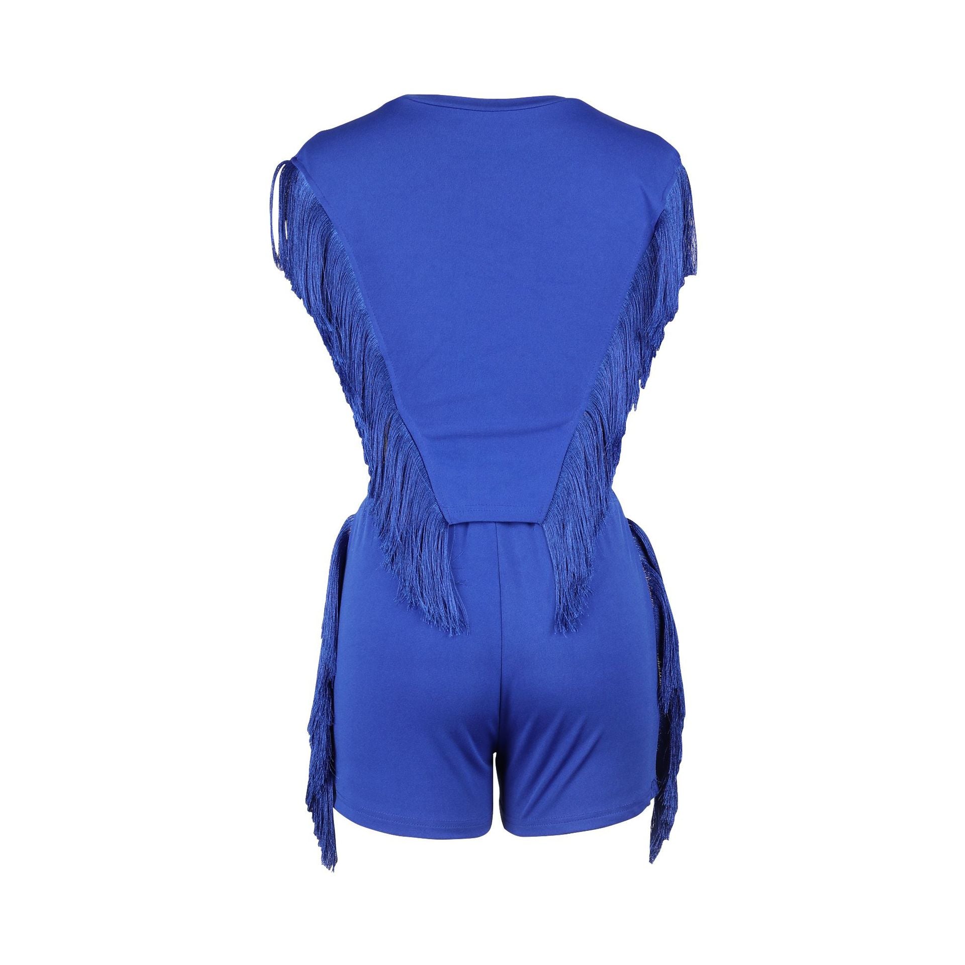 Women summer tassel vest shorts two-piece set 21