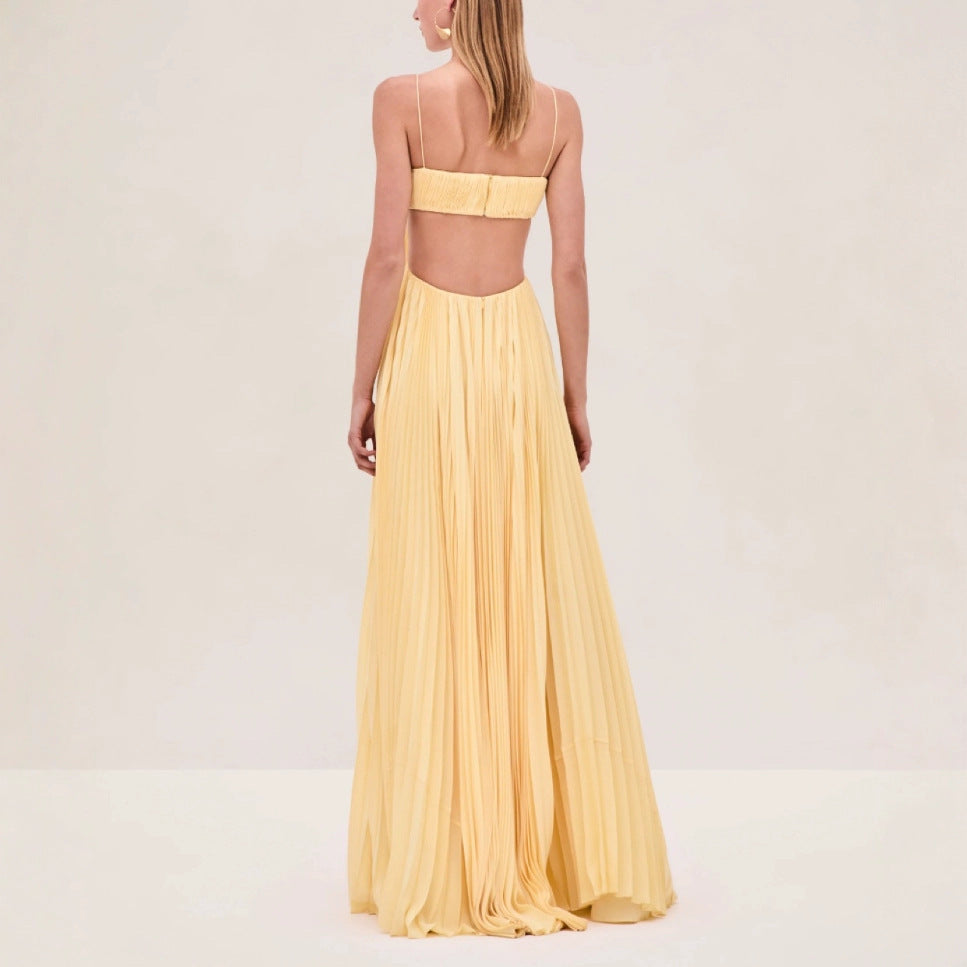 Summer Strap Open Waist Slim Fit Maxi Dress 4