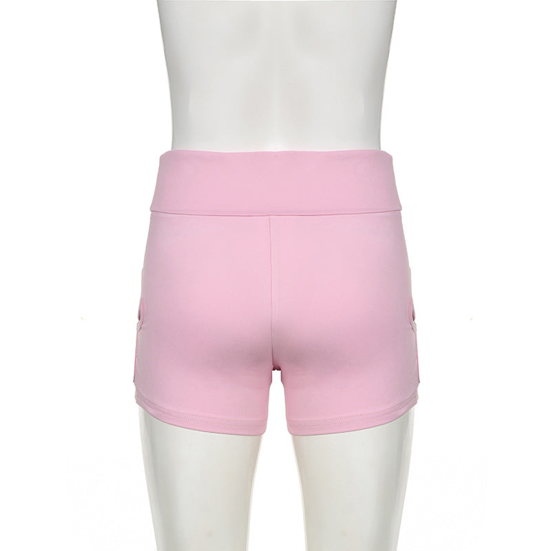 Fashionable Hollow Floral Shorts Outdoor Wear Patchwork Ring Casual Sweatpants 11