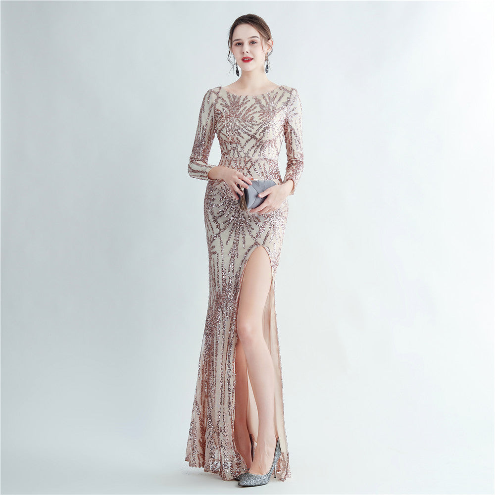 Plus Size Women Sequined Formal Party Maxi Evening Dress 7