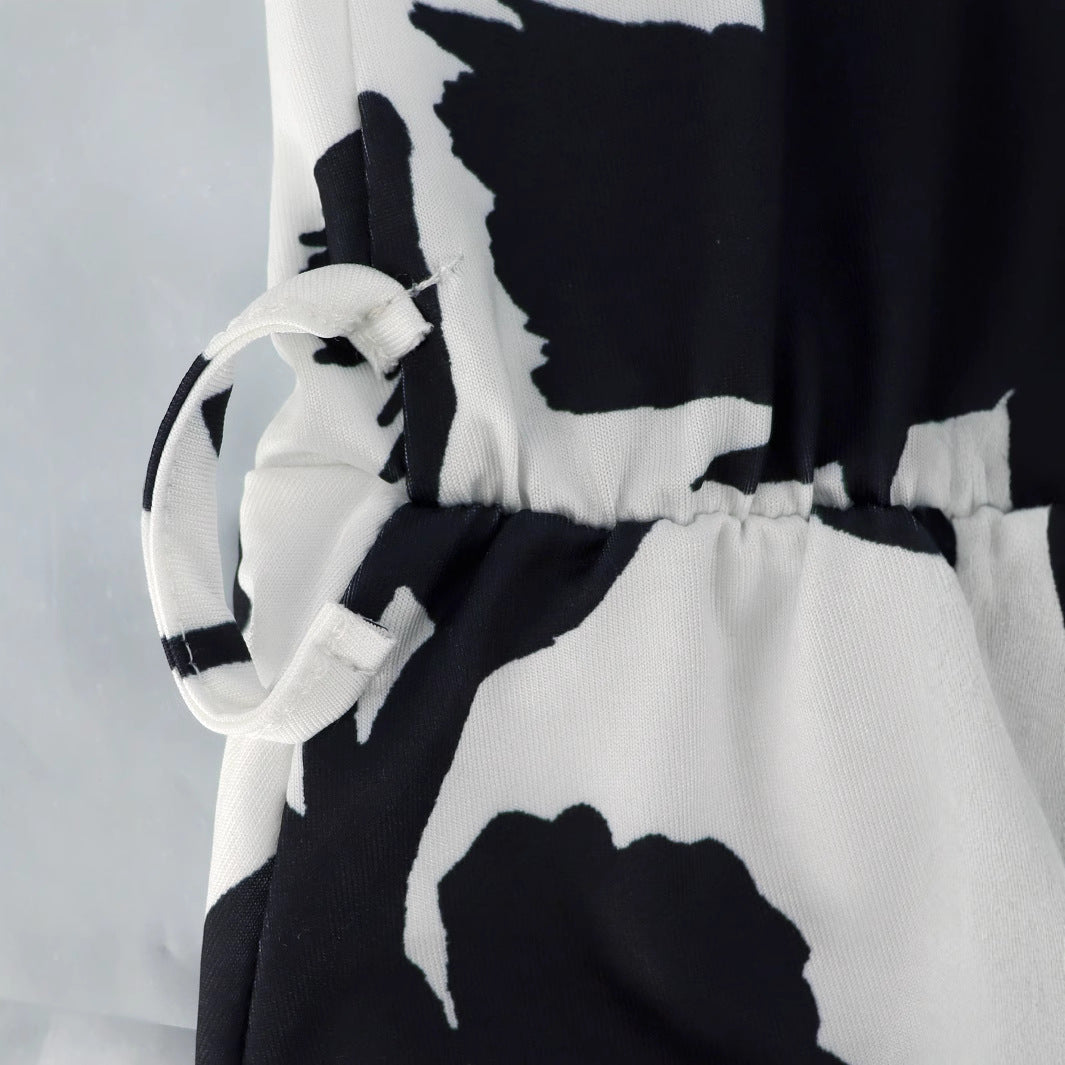 Plus Size Women Printed Sleeveless Ruffle Dress 5