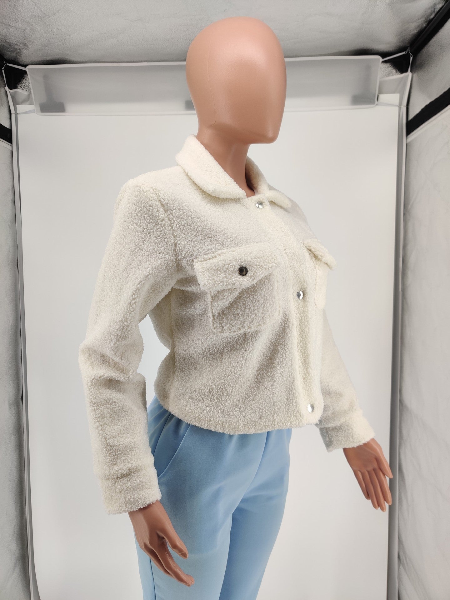 Women's Plush Solid Color Coat 11