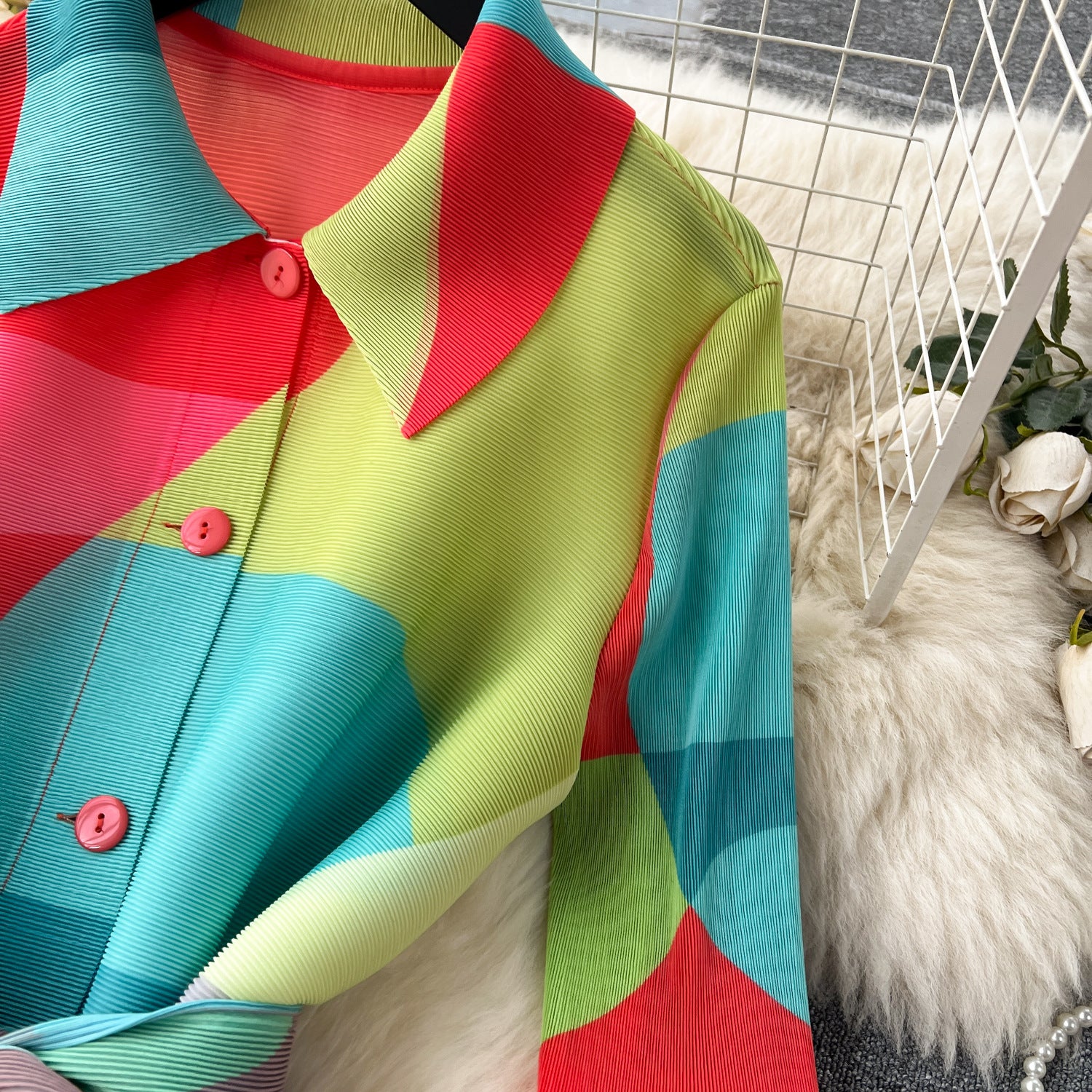 Print Women Summer Loose Slim Fit Casual Pleated Dress 11