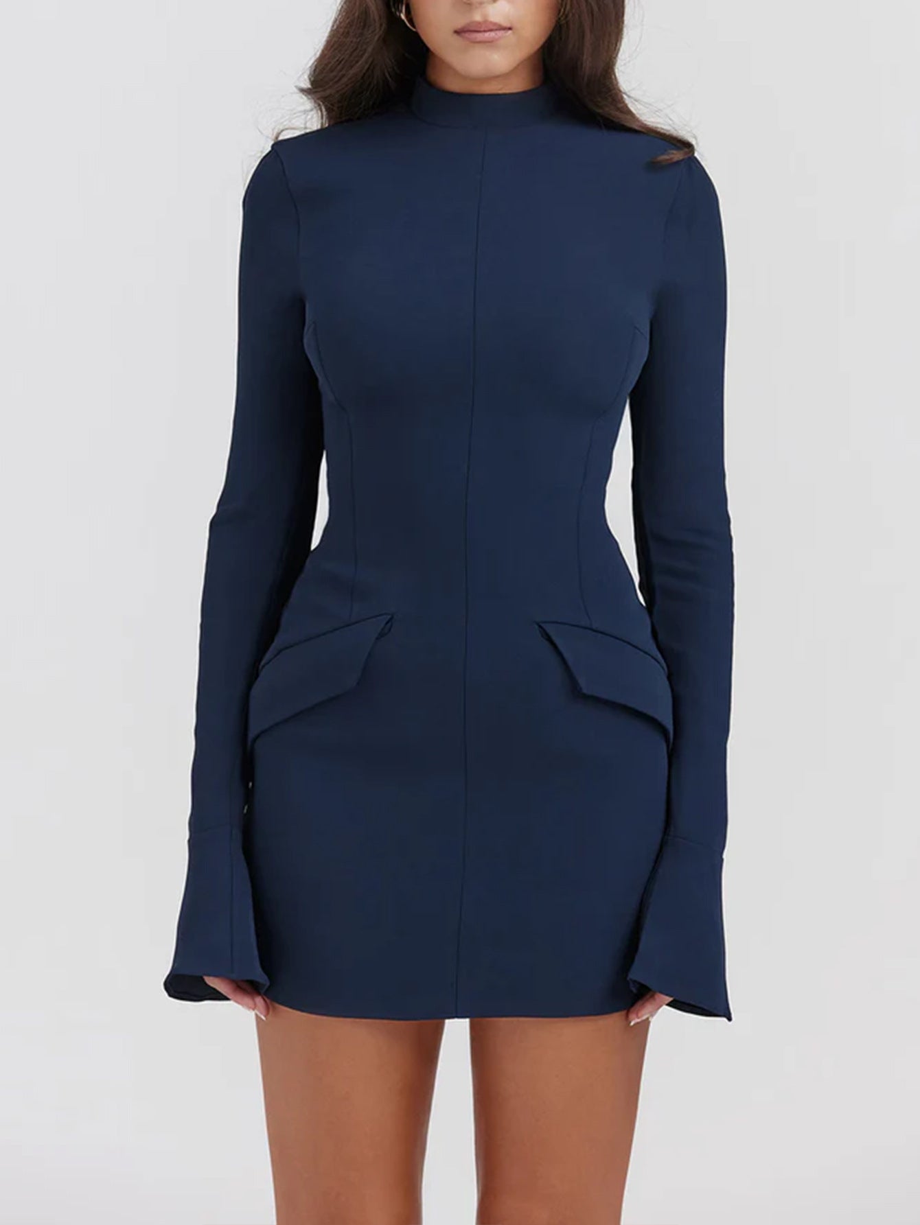 Fashion Sexy Chic Elegant Slim Long-Sleeved Bodycon Dress Women's Clothing