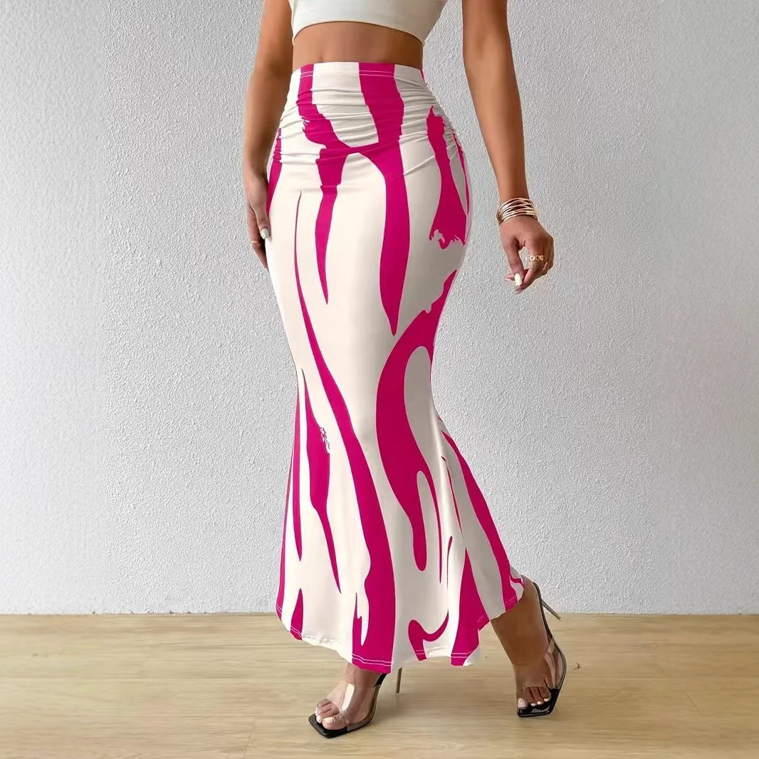 Women printed fishtail skirt 3