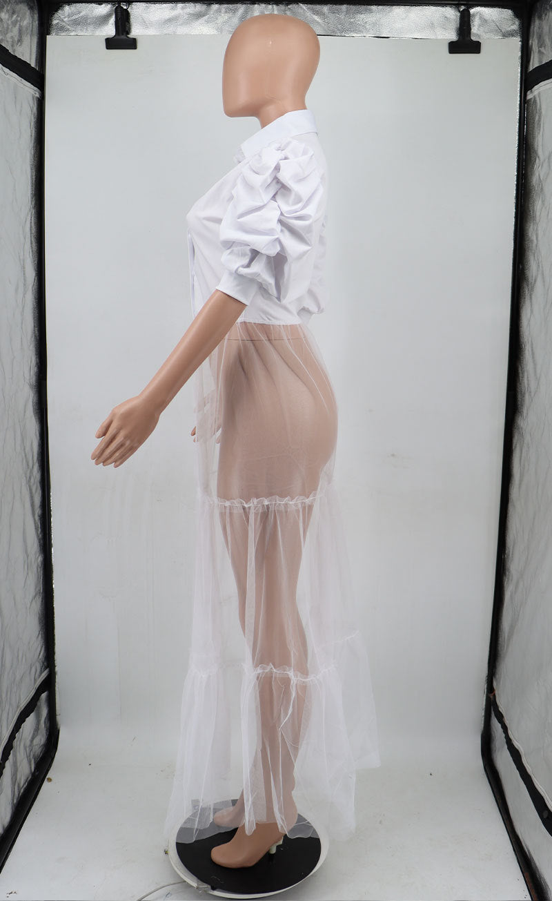 Women Summer Short Sleeve Mesh Shirt Dress 17