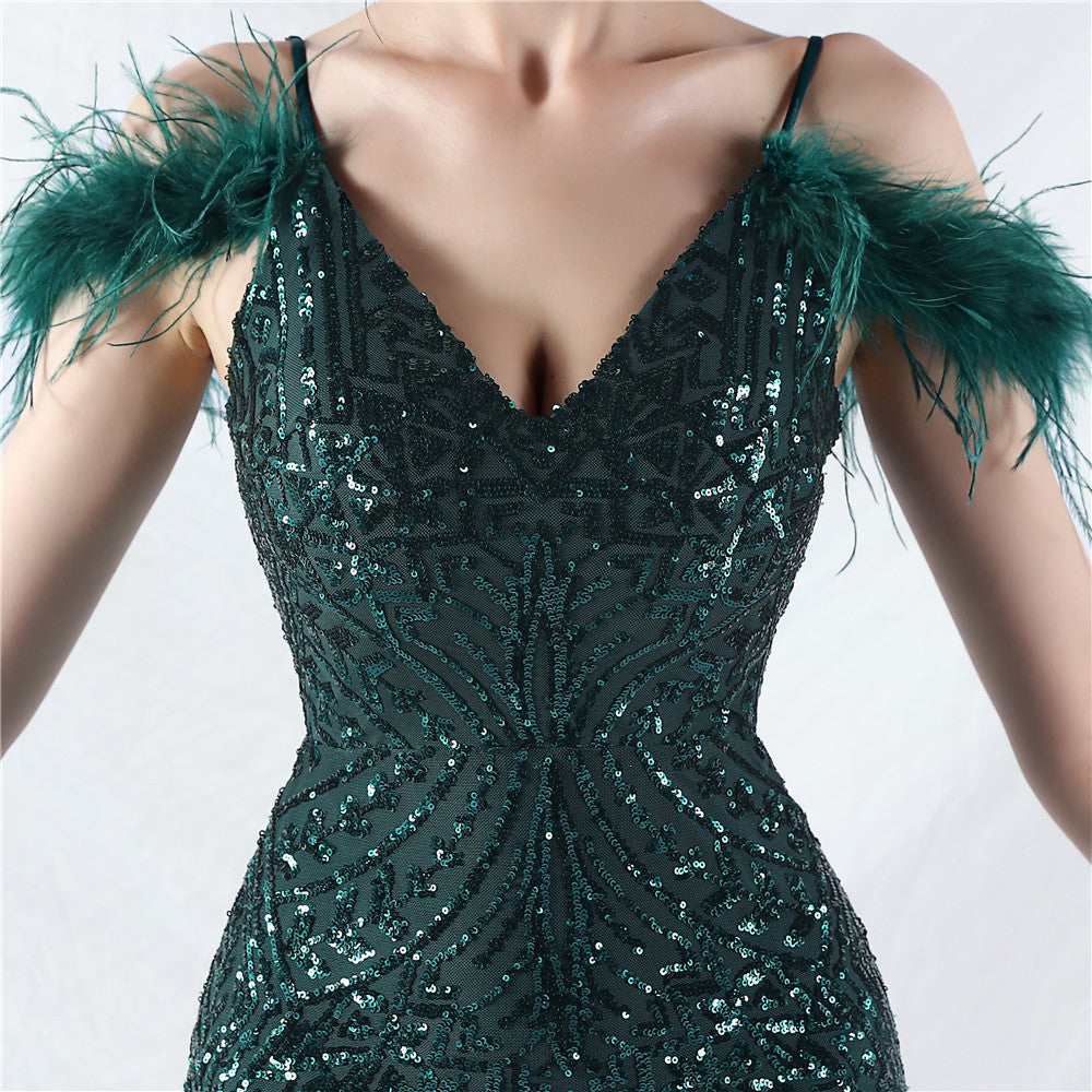 Luxury Sequins Plus Size Formal Party Evening Dress 38