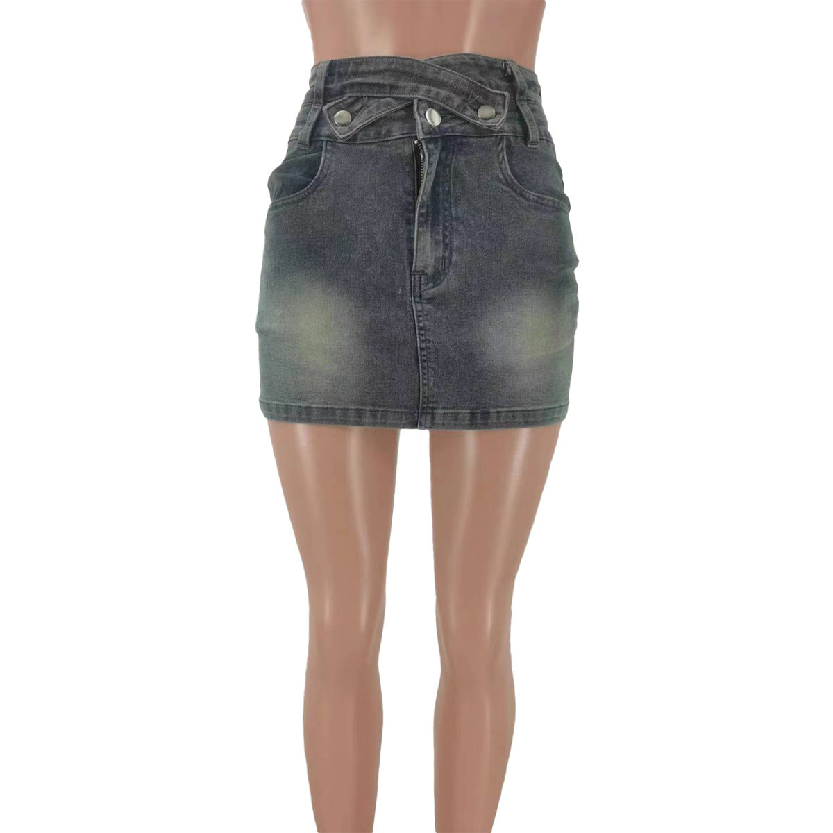 Women Spring/Summer Stretch Bodycon Denim Mini Skirt 5