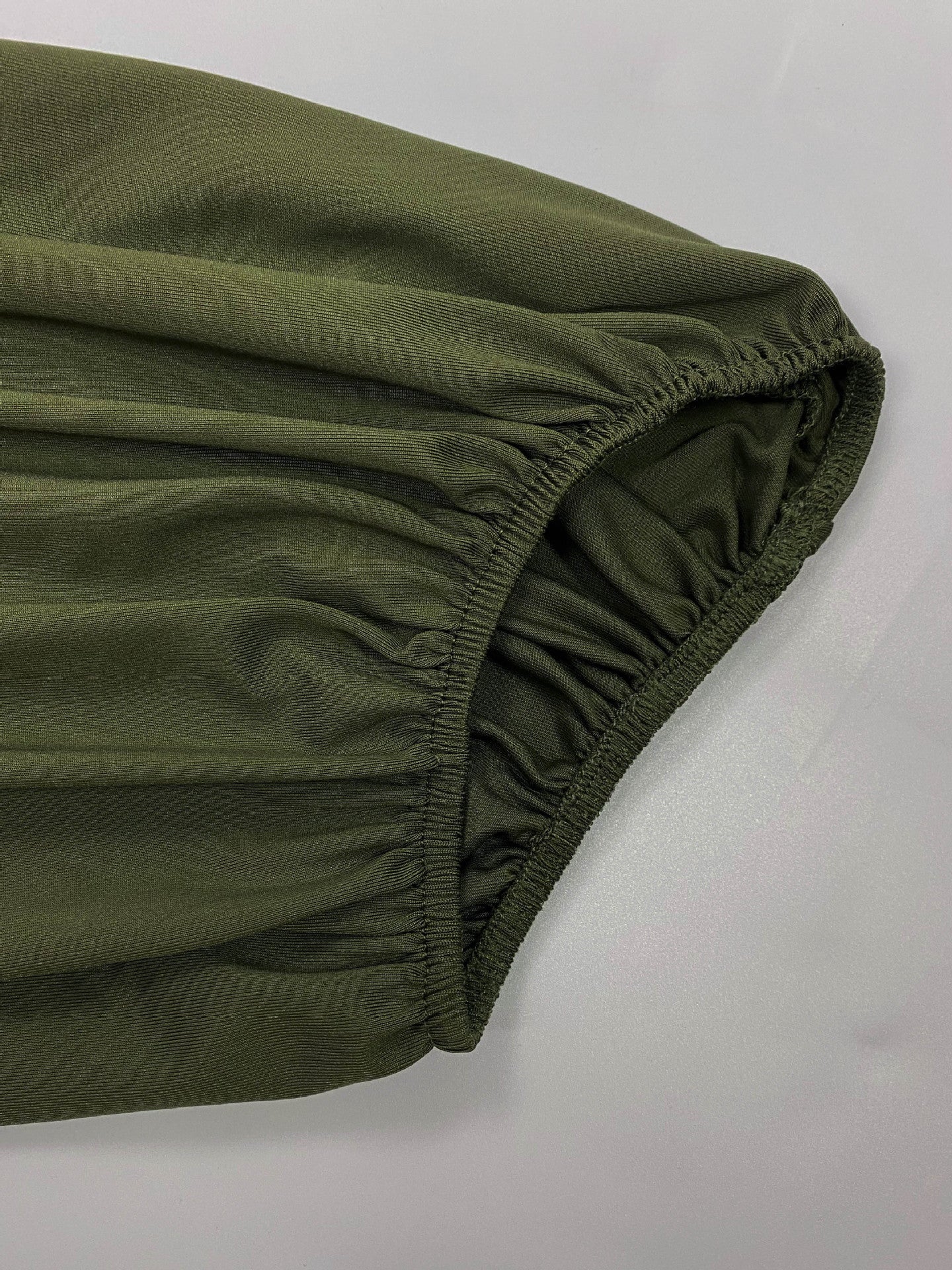 Women's Fashion Elegant Solid Color Round Neck Half Sleeve Fashion Pleated Long Dress 7