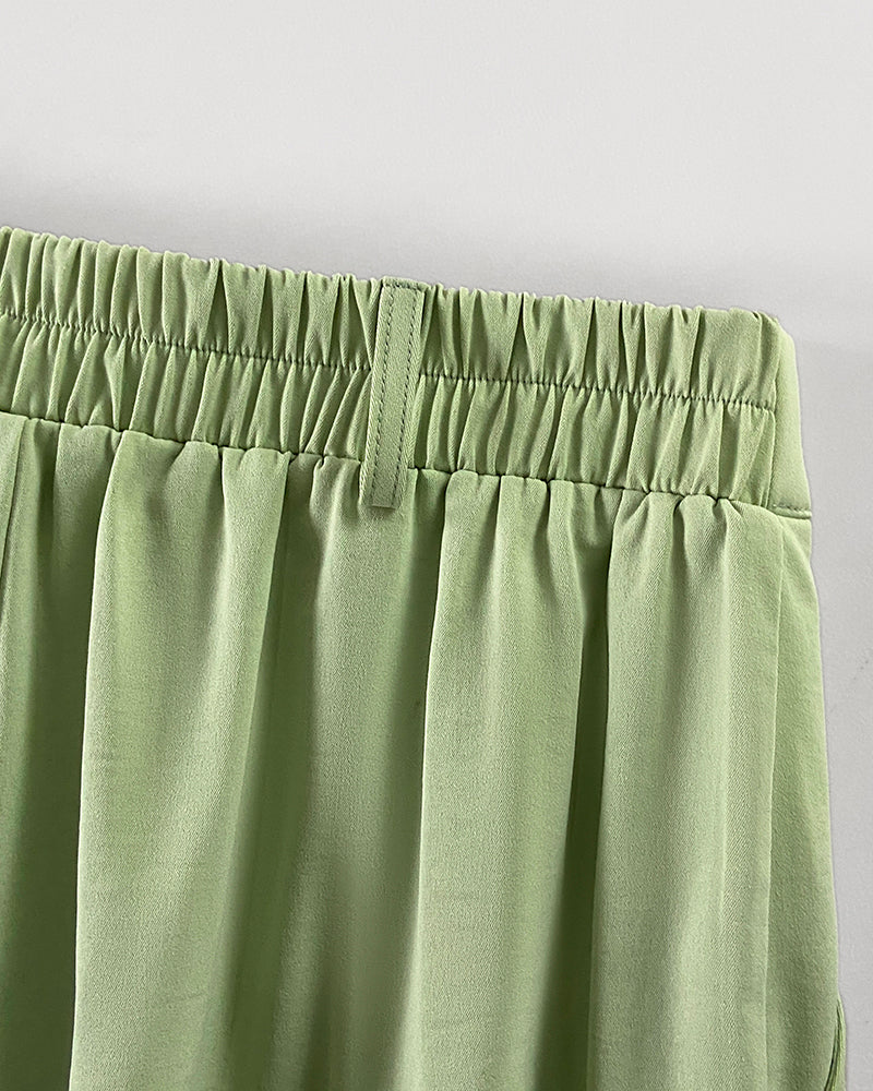 Fashion Lace-Up Strap Wide Leg Two Piece Pants Set 6