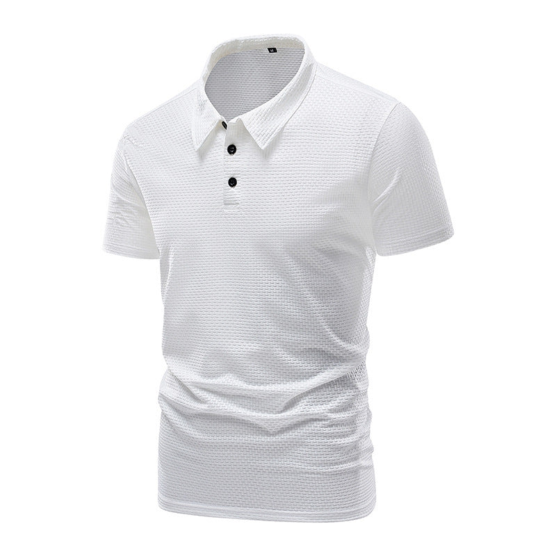 Summer men's Turndown Collar short-sleeved top and shorts two-piece set 12