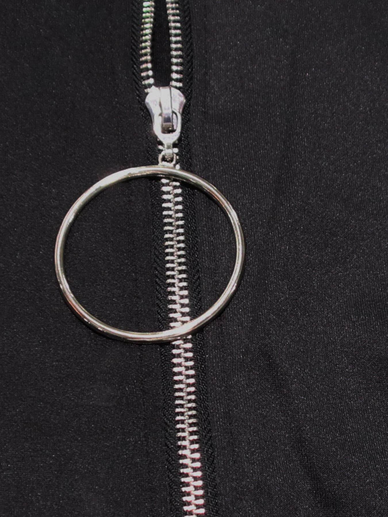 Women Long Sleeve Turtleneck Zipper Fake Pocket Irregular Dress 34