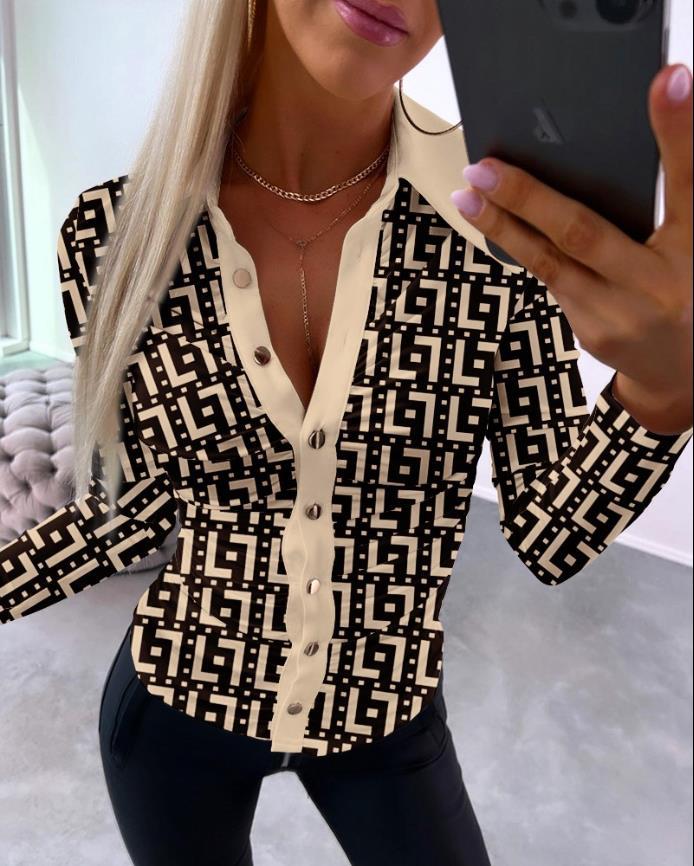 Women long sleeve printed shirt 5