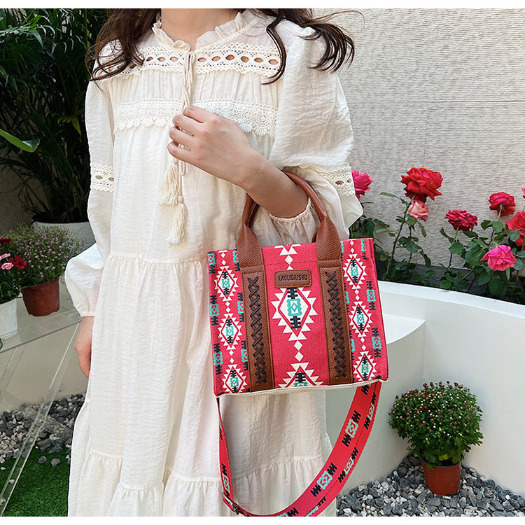 Women Summer Canvas Printed Shoulder Bag Handbag Crossbody Tote Bag 11