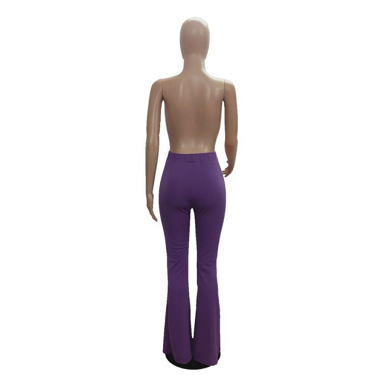 Women's Classic High Waist Slim Cropped Ripped Trousers Women's Pull Up Pants 27