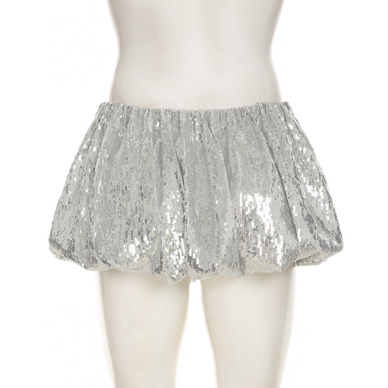 Women Sexy Sequined Bubble Skirt 13