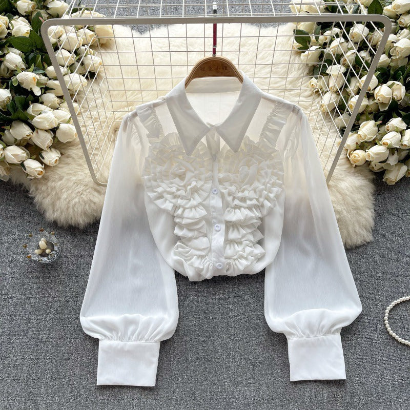 Women French Chiffon shirt Top 11