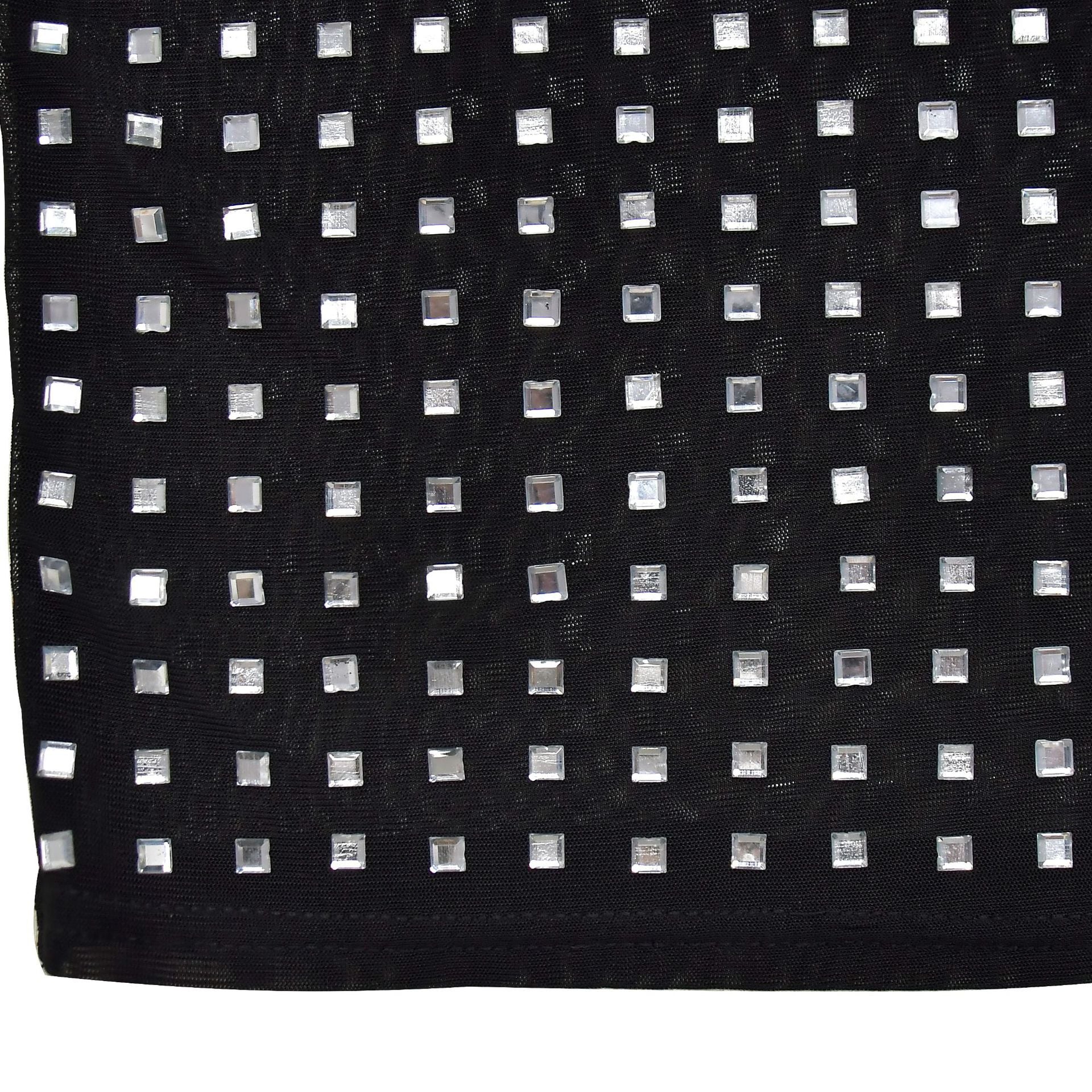 Women Solid Beaded Mesh Top and Pants Two-piece Set 22