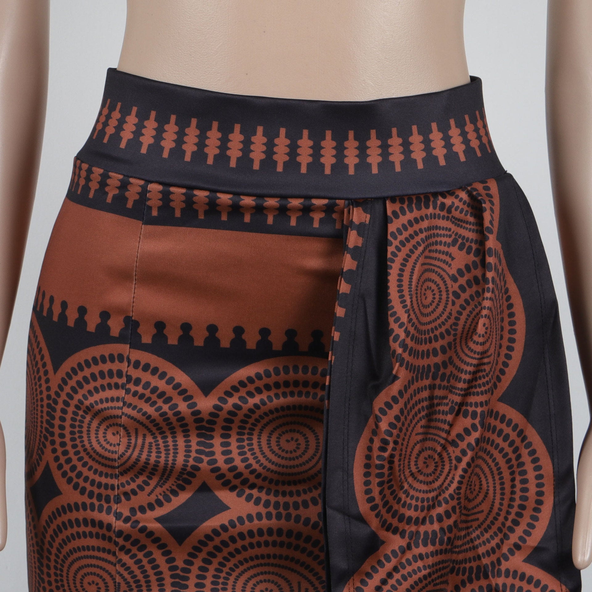 Women Printed Elastic Slit Bodycon Dress 21