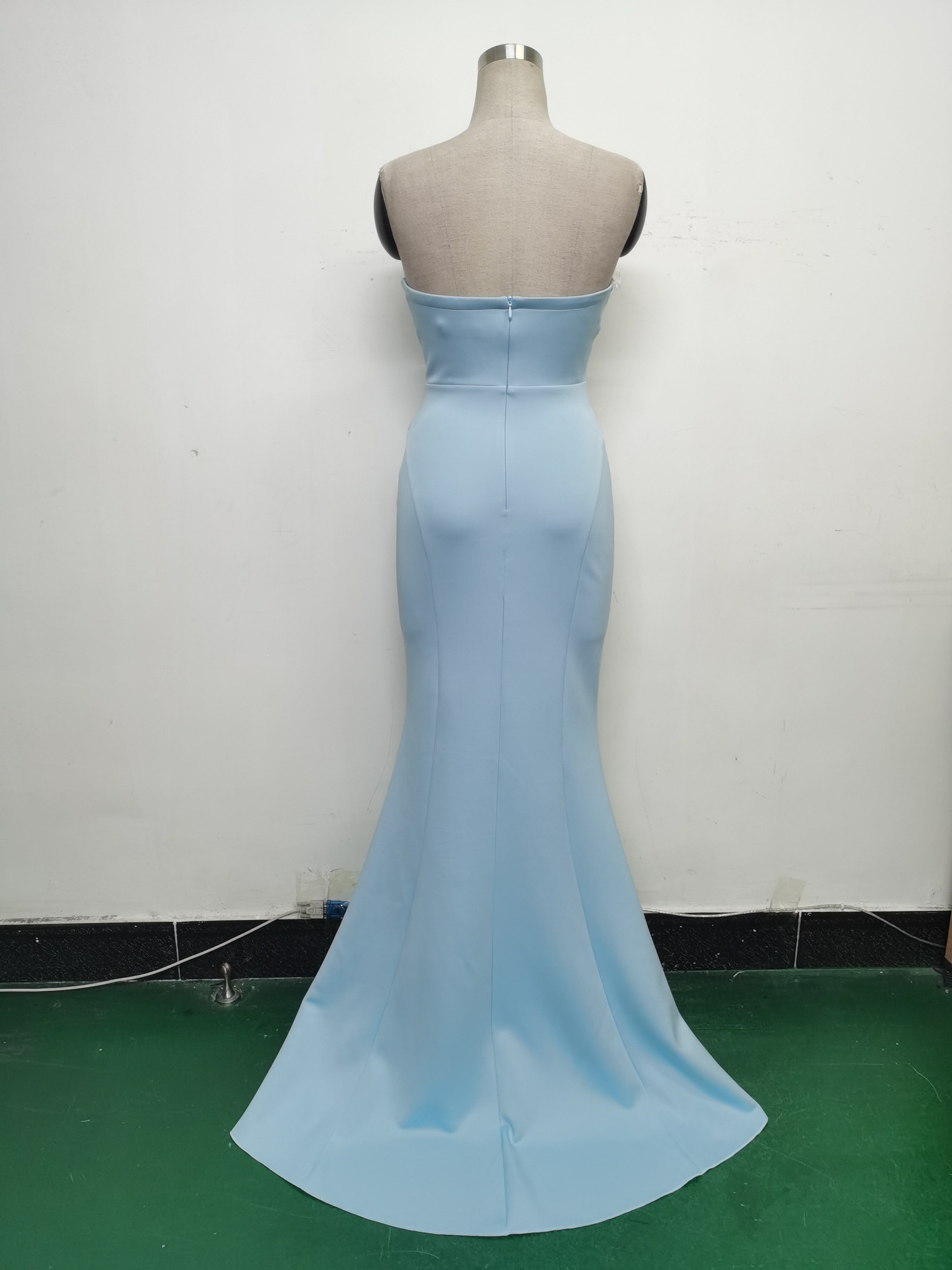 Women Sexy Off Shoulder Satin Evening Dress 19