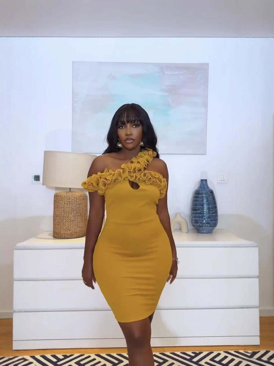 Women sexy hollow backless bodycon dress 5