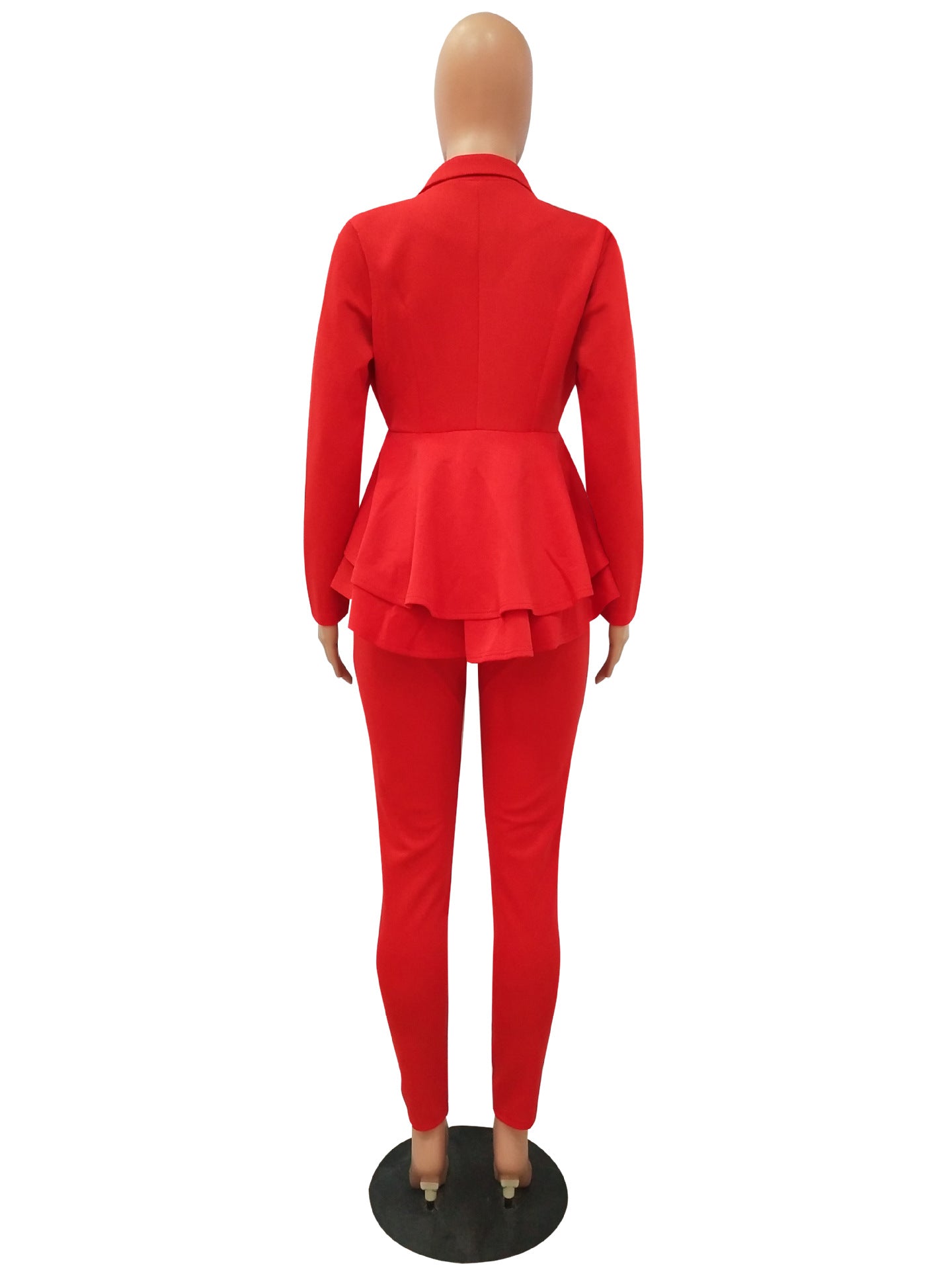 Fashion Ruffle Career Suit Casual Two Piece Set 32