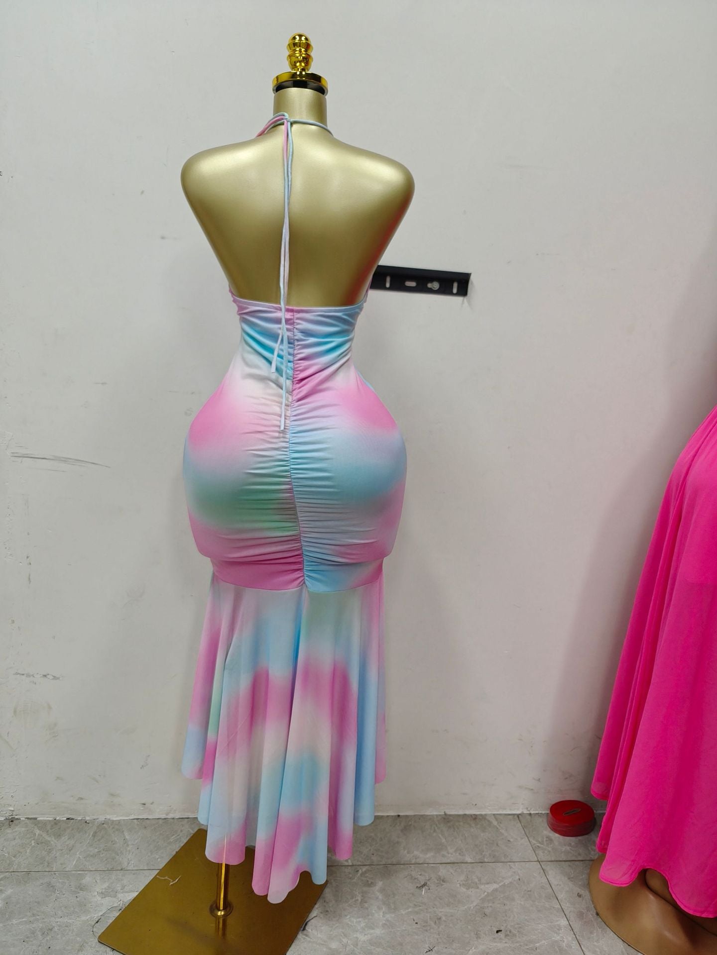 Early Autumn Strap Low Back Pleated Asymmetrical Dress 7