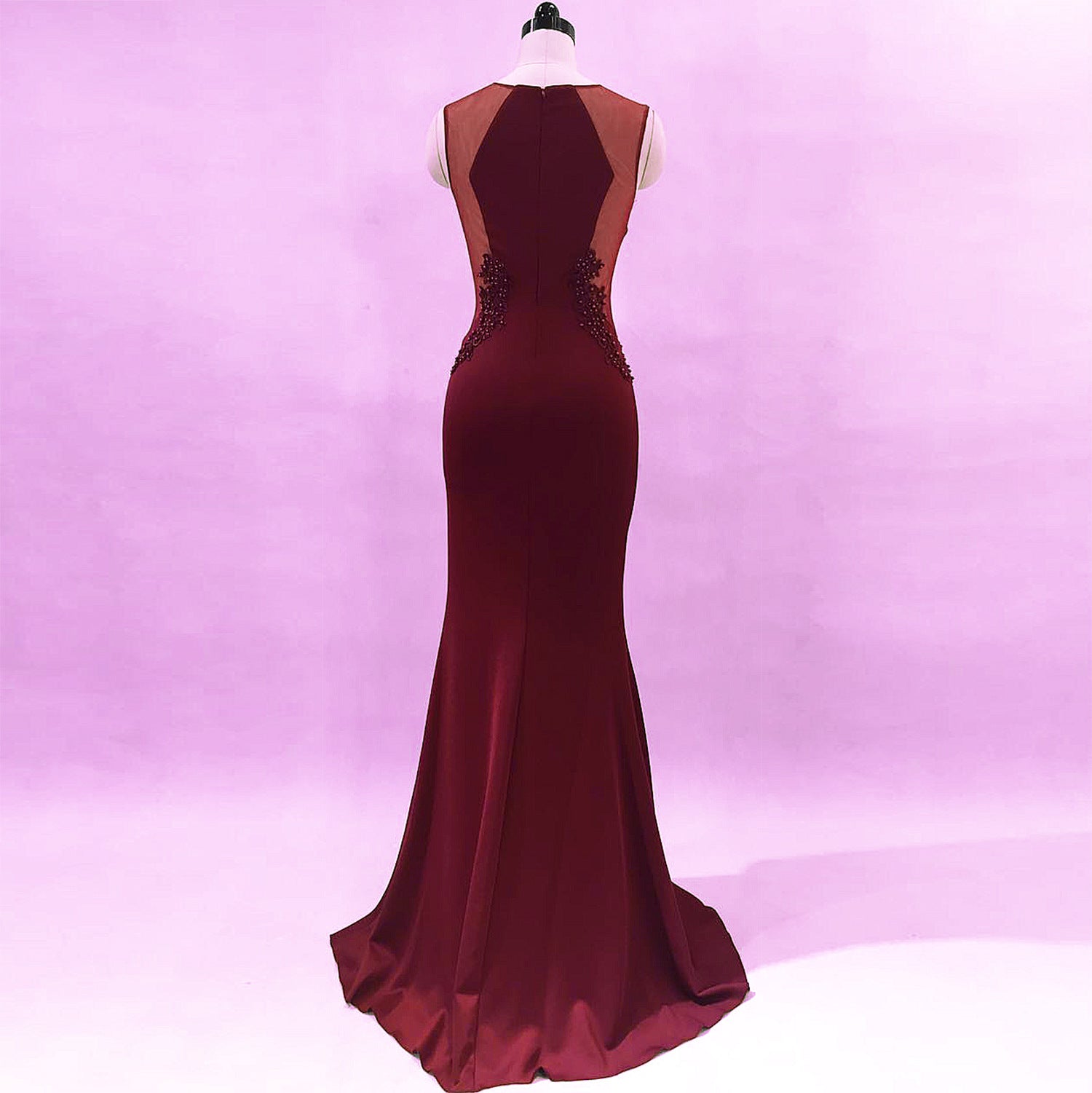 Women Formal Party Slim Elegant Sleeveless Mermaid Evening Dress 26