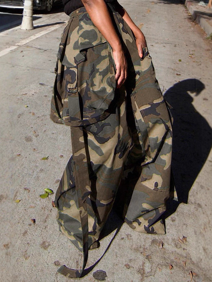 Women Casual Camouflage Multi-Pocket Pants