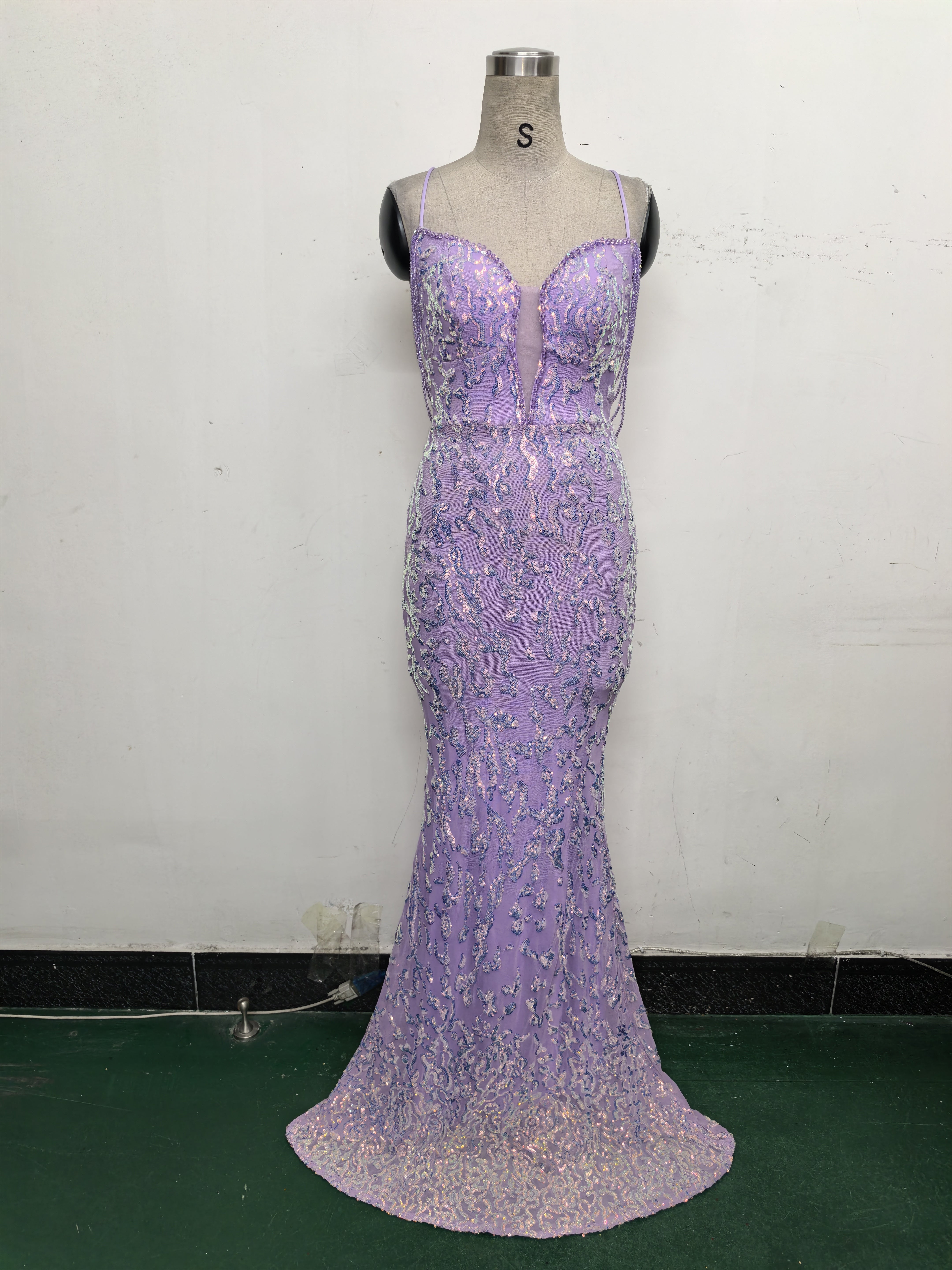 Women crystal diamond sequin embroidery Formal Party evening dress 32