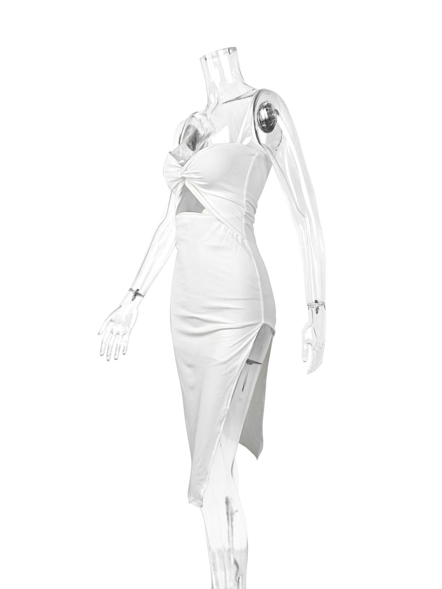 Low Back Slit Maxi Dress Sexy Summer Bodycon Gown 8